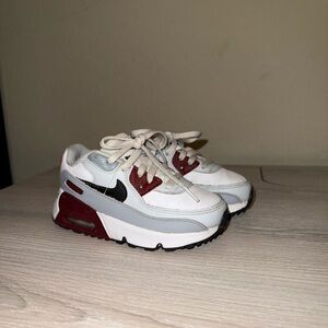 Nike Kids Sneakers - White, Burgundy, and Black